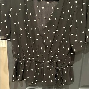 Nine Britton Black and White Polka Dot Top